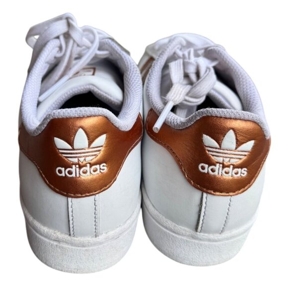Adidas Superstar Women's Size US 7 white & Gold Classic Sneakers - Picture 6 of 10